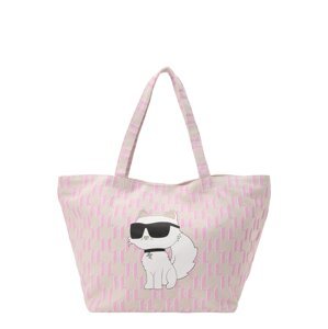 Karl Lagerfeld Shopper táska 'K/Ikonik 2.0'  bézs / világos-rózsaszín / fekete / fehér