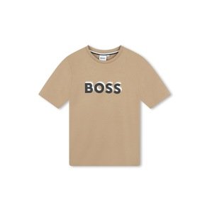 BOSS Kidswear Póló  teveszín / fekete / fehér