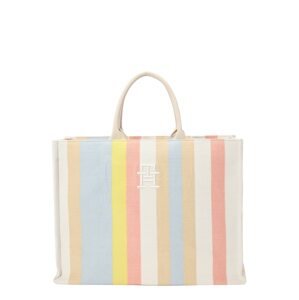TOMMY HILFIGER Shopper táska  bézs / világoskék / világos-rózsaszín / fehér