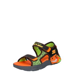 SKECHERS Nyitott cipők 'CREATURE-SPLASH'  világoszöld / narancs / fekete / fehér