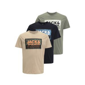 Jack & Jones Plus Póló  világos bézs / tengerészkék / zöld / narancs