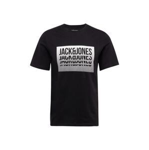 JACK & JONES Póló 'FLINT'  fekete / fehér