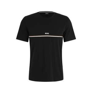 BOSS Black Póló 'Unique'  teveszín / fekete / fehér