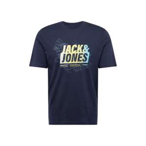 JACK & JONES Póló 'MAP SUMMER'  tengerészkék / világoskék / világoszöld
