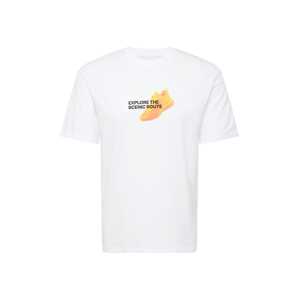 JACK & JONES Póló 'BERLIN'  narancs / világos narancs / fekete / fehér