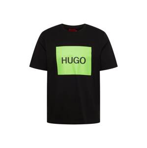 HUGO Póló 'Dulive222'  neonzöld / fekete