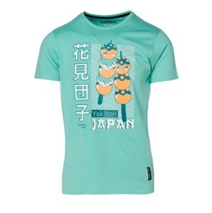 KOROSHI Póló  smaragd / jáde / világos narancs / fehér