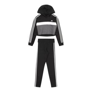 ADIDAS SPORTSWEAR Tréningruha 'Tiberio 3-Stripes Colorblock Fleece'  szürke / fekete / fehér