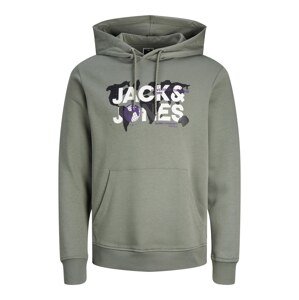 JACK & JONES Tréning póló 'Dust'  khaki / sötétlila / fekete / fehér