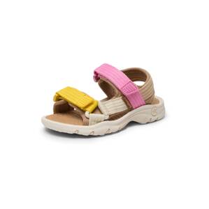 BISGAARD Nyitott cipők 'Nico'  bézs / világosbarna / sárga / világos-rózsaszín