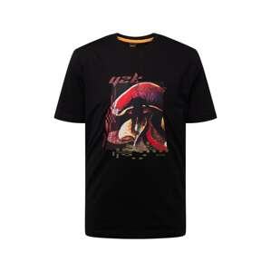 BOSS Póló 'Tee Mushroom'  khaki / vérvörös / rikító piros / fekete