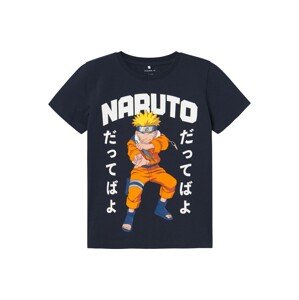 NAME IT Póló 'Macar Naruto'  tengerészkék / zafir / narancs / fehér