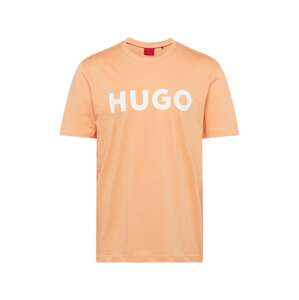 HUGO Póló 'Dulivio'  narancs / fehér