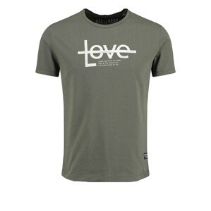 Key Largo Póló 'MT LOVE YOU'  khaki / fekete / fehér