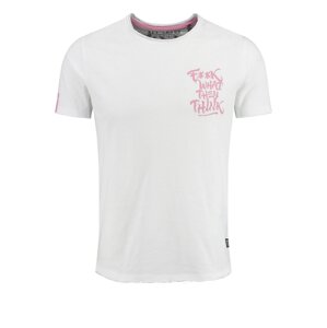 Key Largo Póló 'WHAT'  világos-rózsaszín / fehér