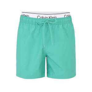 Calvin Klein Swimwear Rövid fürdőnadrágok  zöld / fekete / fehér