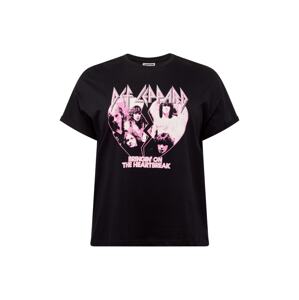 Noisy May Curve Póló 'BRANDY VALENTINE'  világos-rózsaszín / fekete / fehér