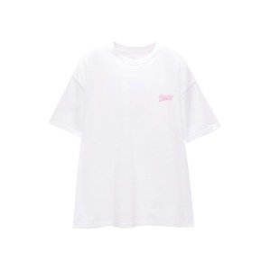Pull&Bear Póló  szürke / világos-rózsaszín / fekete / fehér
