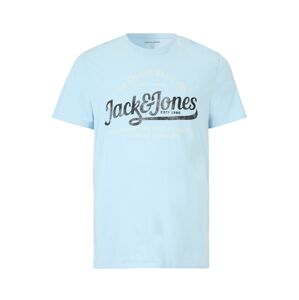 Jack & Jones Plus Póló 'LOUIE'  világoskék / fekete / fehér
