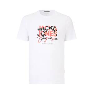 Jack & Jones Plus Póló 'ARUBA'  lazac / fekete / fehér