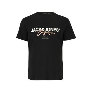 Jack & Jones Plus Póló 'ARUBA'  antracit / narancs / fehér