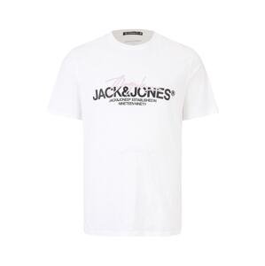 Jack & Jones Plus Póló 'ARUBA'  fáradt rózsaszín / fekete / fehér