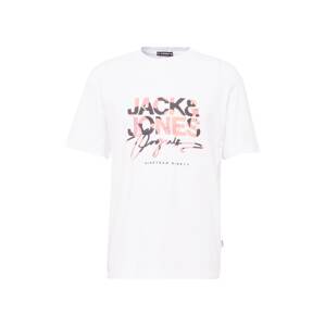 JACK & JONES Póló 'ARUBA'  grafit / rózsaszín / rózsa / fehér