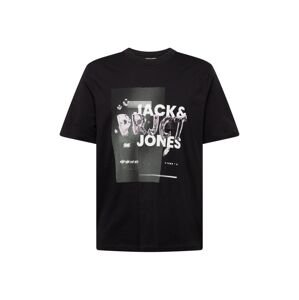 JACK & JONES Póló 'PRJCT'  fekete / fehér