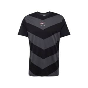 Nike Sportswear Póló 'AIR'  szürke / őszibarack / fekete / fehér