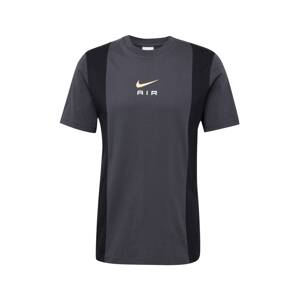Nike Sportswear Póló 'AIR'  mustár / sötétszürke / fekete / fehér