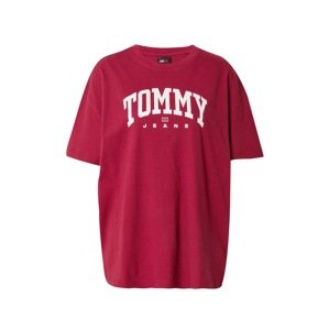 Tommy Jeans Oversize póló 'VARSITY'  tűzpiros / fehér