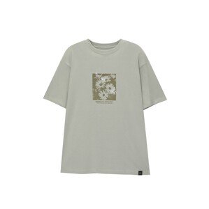 Pull&Bear Póló  khaki / pasztellzöld / fehér