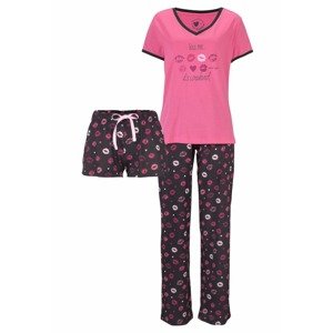 VIVANCE Pizsama  sötét-rózsaszín / fekete