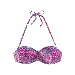 BUFFALO Bikini felső 'Happy'  padlizsán / rózsaszín / rózsaszín