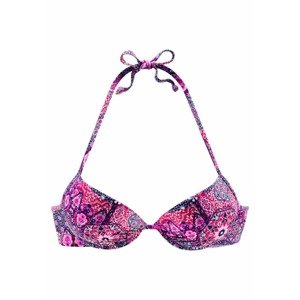 BUFFALO Bikini felső 'Happy'  padlizsán / rózsaszín