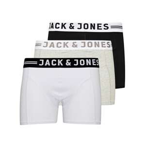 JACK & JONES Boxeralsók 'Sense'  szépia / szürke melír / fekete / fehér