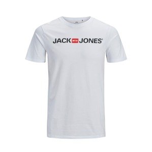 JACK & JONES Póló 'Ecorp'  piros / fekete / fehér