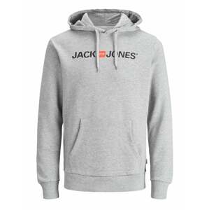 JACK & JONES Tréning póló  szürke melír / narancs / fekete