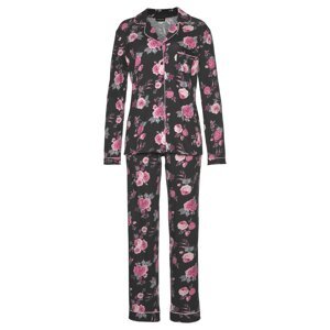 LASCANA Pyjama  fáradt rózsaszín / fekete