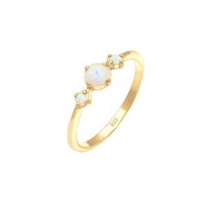 ELLI Gyűrűk 'Opal'  világoskék / arany