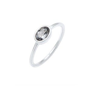 ELLI Gyűrűk 'Oval'  fekete / ezüst