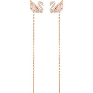 Swarovski Fülbevalók 'Dazzling Swan'  rózsaszín arany / rózsaszín / ezüst