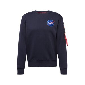 ALPHA INDUSTRIES Tréning póló 'Space Shuttle'  kék / kobaltkék / piros / fehér