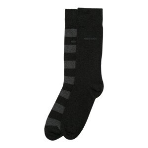 BOSS Casual Socken '2P BlockStripe'  világosszürke / fekete