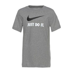Nike Sportswear Póló 'Swoosh'  szürke melír / fekete / fehér