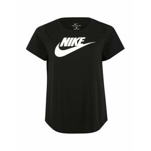 Nike Sportswear Póló 'W NSW TEE ESSNTL FUTURA PLUS'  fekete / fehér