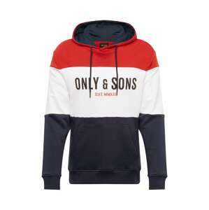 Only & Sons Tréning póló 'BLOCK'  sötétkék / piros / fehér