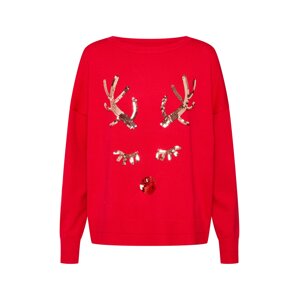 ONLY Pulóver 'onlXDEER L/S PULLOVER KNT'  piros