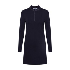 Calvin Klein Jeans Ruha 'NECK LOGO FITTED SWEATER DRESS'  fekete