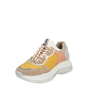 BRONX Rövid szárú sportcipők 'Baisley'  sárga / taupe / világos-rózsaszín
